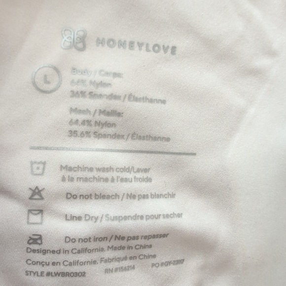 HONEYLOVE Sculpting Crossover Bra Light Pink Comfort Support L Seamless Comfort - Picture 3 of 5